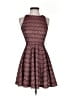 Aqua 100% Polyester Chevron-herringbone Burgundy Cocktail Dress Size XS - photo 1