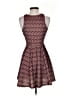 Aqua 100% Polyester Chevron-herringbone Burgundy Cocktail Dress Size XS - photo 2