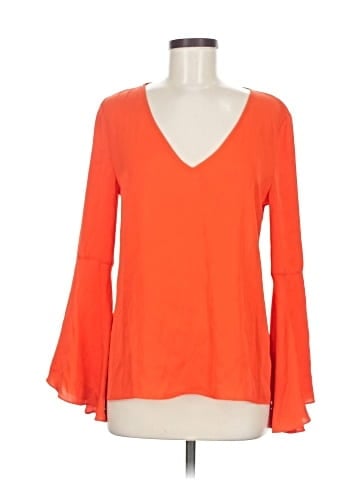 Milly Long Sleeve Silk Top (view 1)