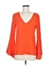Milly Orange Long Sleeve Silk Top Size 6 - photo 1