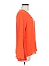 Milly Orange Long Sleeve Silk Top Size 6 - photo 4
