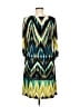 En Focus Studio Chevron-herringbone Teal Casual Dress Size 12 - photo 2