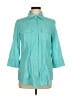 Worth Teal 3/4 Sleeve Button-Down Shirt Size 8 - photo 1