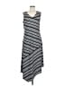Chico's Stripes Gray Casual Dress Size Med (1) - photo 1