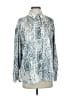 Zara 100% Polyester Paisley Silver Long Sleeve Blouse Size S - photo 1