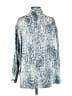 Zara 100% Polyester Paisley Silver Long Sleeve Blouse Size S - photo 2