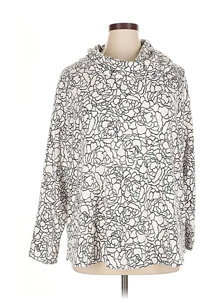 Pre-owned Emily Daniels Pullover Hoodie In White