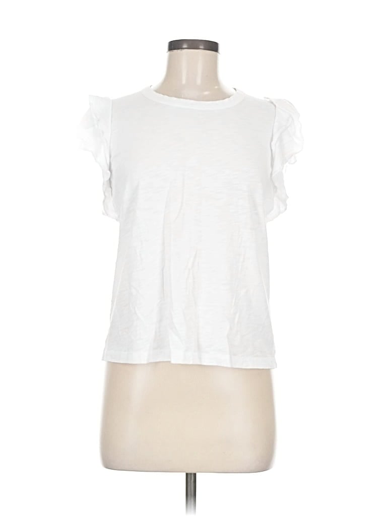 Pre-owned Veronica Beard Jeans Short Sleeve T-shirt In White