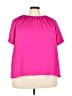 Worthington 100% Polyester Pink Short Sleeve Blouse Size 3X - photo 1