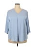 Assorted Brands Blue 3/4 Sleeve Blouse Size 2X - photo 1