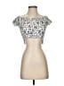Sugar & Cream 100% Viscose Silver White Short Sleeve Top Size S - photo 1