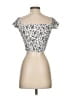 Sugar & Cream 100% Viscose Silver White Short Sleeve Top Size S - photo 2