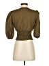 Intermix 100% Cotton Brown Green 3/4 Sleeve Blouse Size P (petite) - photo 2