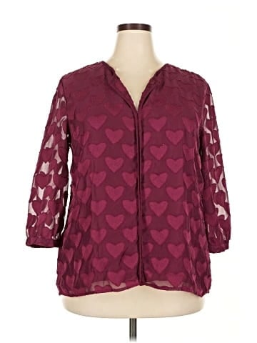 Truly Poppy 3/4 Sleeve Blouse (view 1)