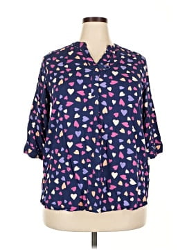 Woman Within 3/4 Sleeve Button Down Shirt