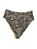 Becca Animal Print Yellow Swimsuit Bottoms Size S - photo 2