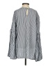 BeachLunchLounge 100% Rayon Stripes Silver Long Sleeve Blouse Size S - photo 2