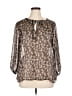 True Grit 100% Polyester Brown 3/4 Sleeve Blouse Size XL - photo 1