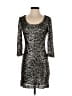 Charlie Jade Graphic Silver Cocktail Dress Size XS - photo 1
