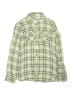 Justice 100% Rayon Plaid Green Long Sleeve Button-Down Shirt Size 16 - photo 1