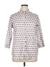 Foxcroft 100% Cotton Print White 3/4 Sleeve Button-Down Shirt Size 14 - photo 1