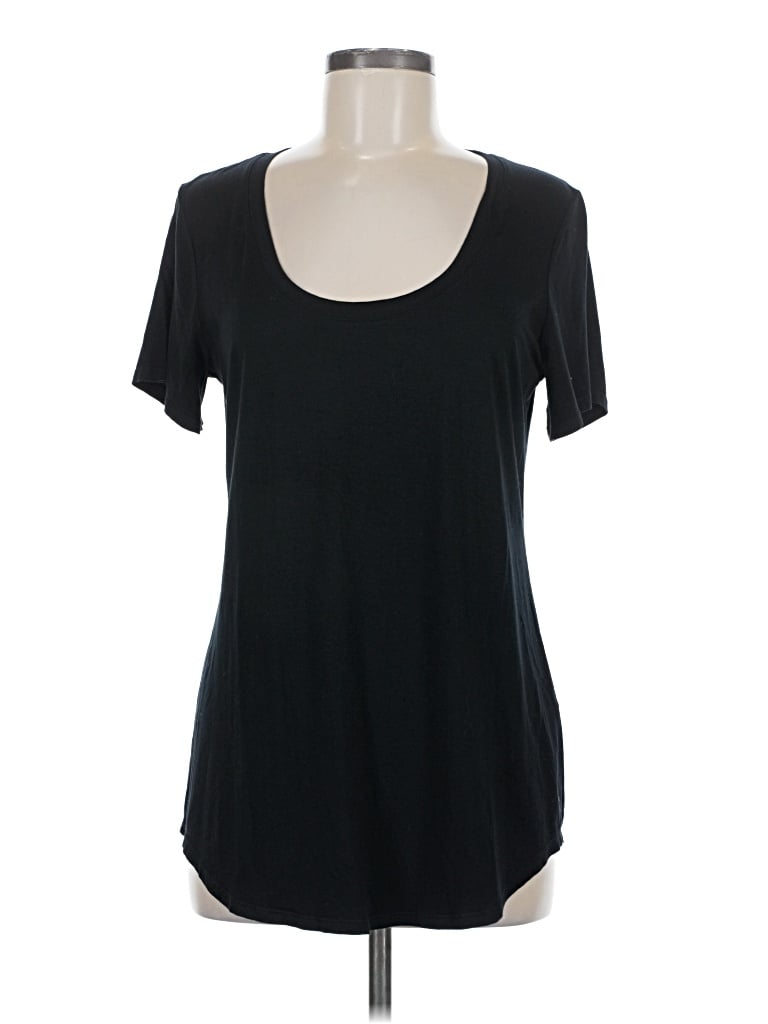 Pre-owned Three Dots Short Sleeve T-shirt In Black