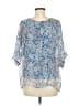 TINA Stephens Blue 3/4 Sleeve Blouse Size M (estimated) - photo 2
