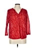 H&M 100% Polyester Red 3/4 Sleeve T-Shirt Size L - photo 1
