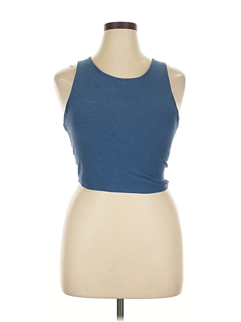 Pre-owned Interval Tank Top Blue Halter Neckline Tops