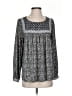 Gap 100% Polyester Gray Black Long Sleeve Blouse Size S - photo 1