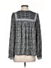 Gap 100% Polyester Gray Black Long Sleeve Blouse Size S - photo 2