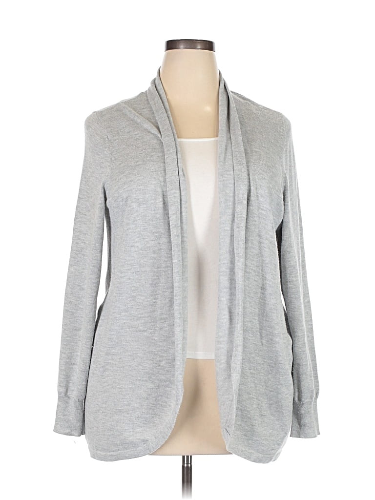 Pre-owned Ella Moss Cardigan Sweater In Gray