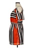 Takara 100% Polyester Stripes Orange Casual Dress Size M - photo 5