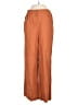 Open Edit Solid Brown Linen Pants Size S - photo 1