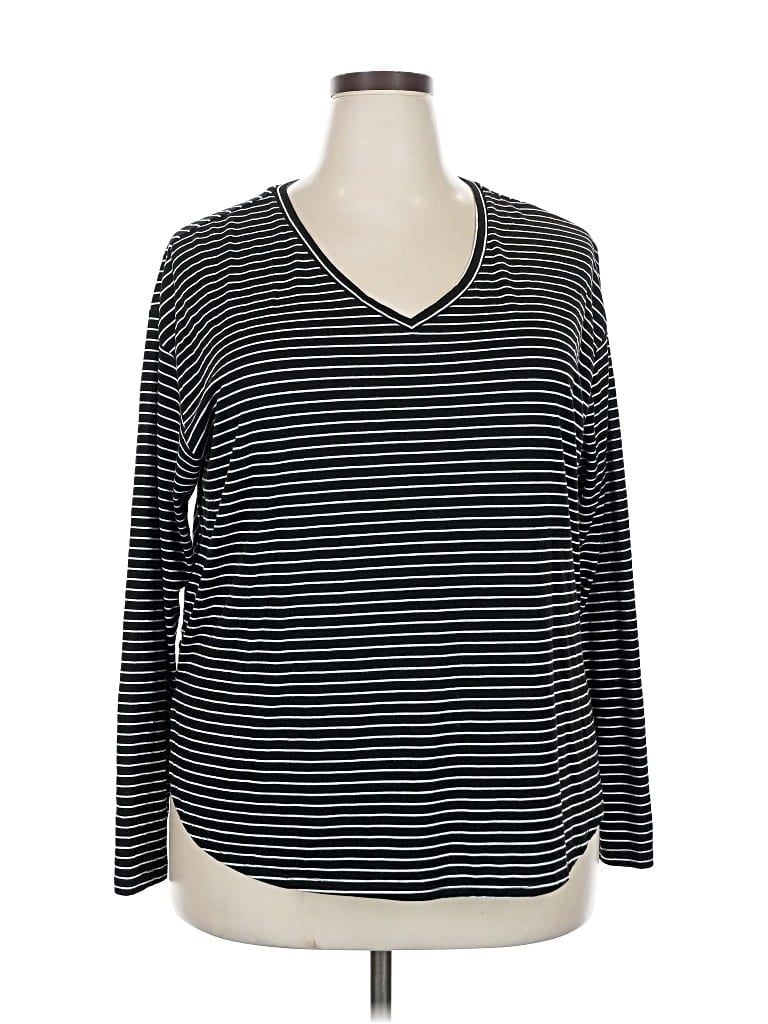 Pre-owned Faded Glory 3/4 Sleeve T-shirt In Black