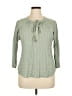 DR2 100% Rayon Green 3/4 Sleeve Blouse Size XL - photo 1