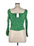 JS Collections Green Silver 3/4 Sleeve Blouse Size 14W - photo 2