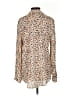 Pilcro 100% Viscose Animal Print Tan Long Sleeve Blouse Size S - photo 2