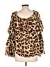 Essue 100% Polyester Brown 3/4 Sleeve Blouse Size L - photo 2