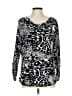 Isabella Rodriguez Animal Print Silver Long Sleeve Blouse Size L - photo 1