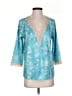 Made With Love Teal 3/4 Sleeve Blouse Size S - photo 1