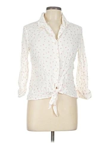 LC Lauren Conrad 3/4 Sleeve Button-Down Shirt (view 1)