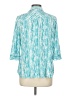 FDJ 100% Viscose Print Teal 3/4 Sleeve Button-Down Shirt Size 10 - photo 2