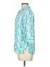 FDJ 100% Viscose Print Teal 3/4 Sleeve Button-Down Shirt Size 10 - photo 5