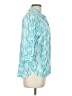 FDJ 100% Viscose Print Teal 3/4 Sleeve Button-Down Shirt Size 10 - photo 4