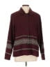 Christopher & Banks Stripes Marled Solid Burgundy Coat Size L - photo 1