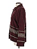 Christopher & Banks Stripes Marled Solid Burgundy Coat Size L - photo 5