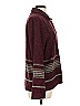 Christopher & Banks Stripes Marled Solid Burgundy Coat Size L - photo 4