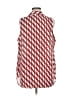 Laundry by Shelli Segal Checkered-gingham Red Sleeveless Blouse Size M - photo 2