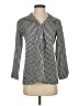 Sara Campbell Checkered-gingham Black 3/4 Sleeve Button-Down Shirt Size XS - photo 1